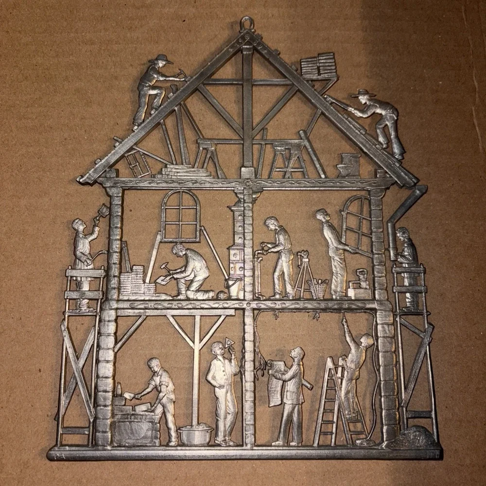Vintage Guild House Wall‎ Hanging by Wilhelm Schweizer Pewter Unpainted Rare